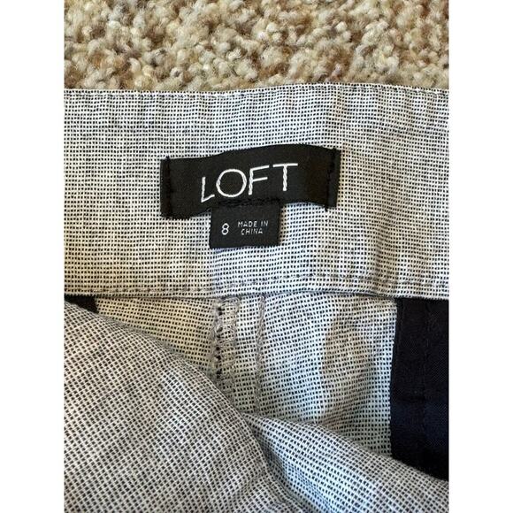 LOFT dressy shorts, Size Women's 8; Black & White knit/Gray; Side zipper - Picture 3 of 6